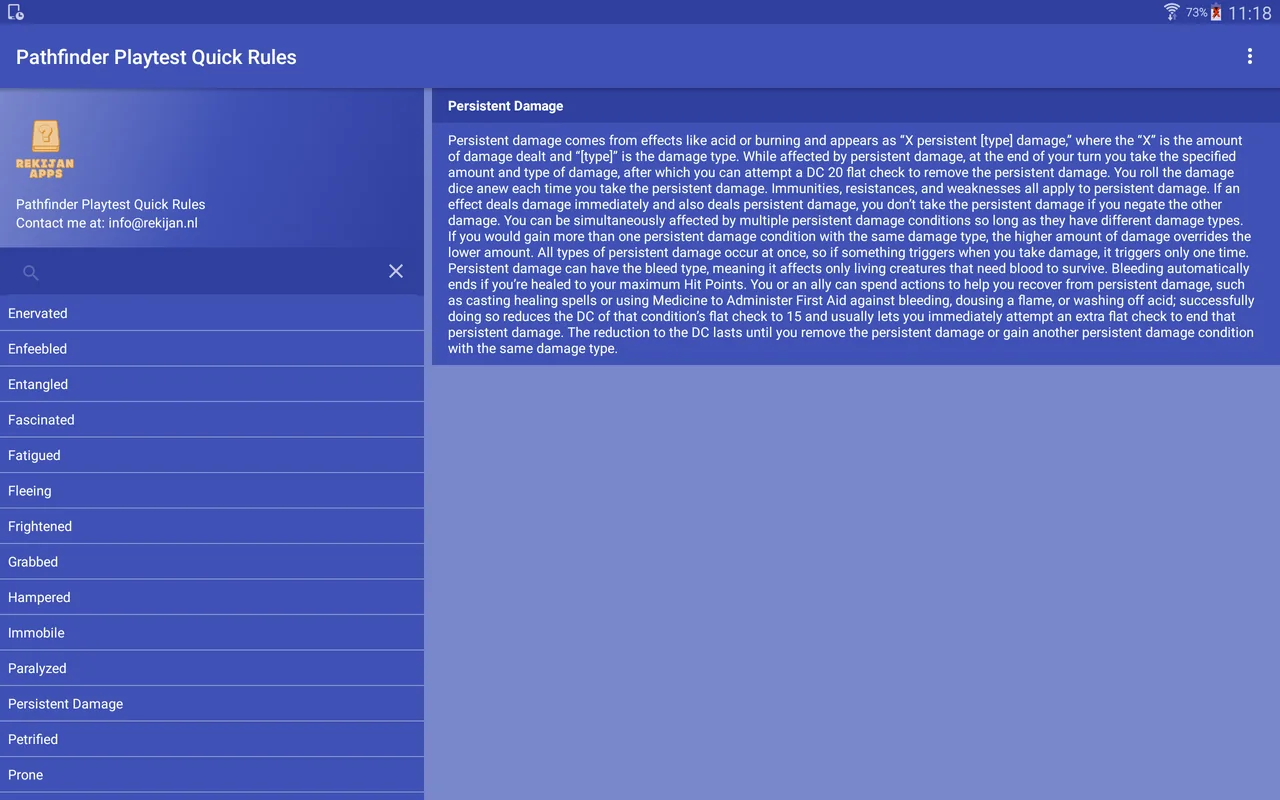 Playtest Quick Rules on a tablet